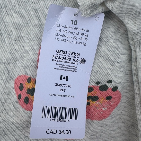 NWT Carter’s Girls Snug Fit Summer Pajama Set Size 10 - Picture 4 of 4